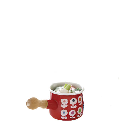 Yutaka Horo Plune Enameled Petit Milk Pan Candy Flower Red - Compact and Stylish Cookware