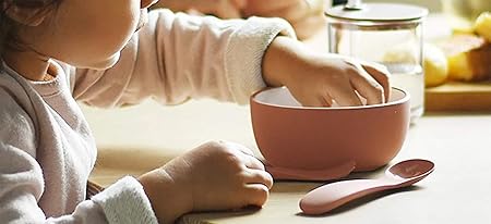 KINTO   Bonbo Spoon & Fork Set Blue Gray for Kids - Microwave & Dishwasher Safe