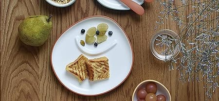 KINTO   Bonbo Kids Plate 240x220mm Yellow Microwave Dishwasher Safe Gift