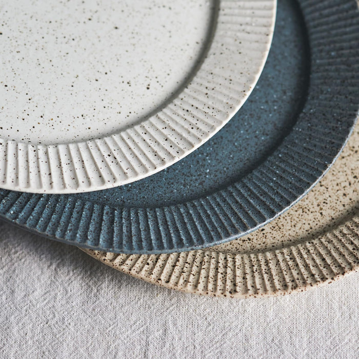 Aito Conti Earthen Texture Curry Pasta Plate 24cm Mino Ware Beige Japan