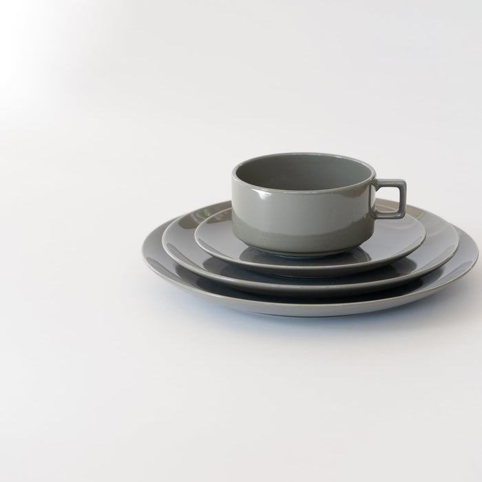 Aito Couleur Plate 21cm Charcoal Mino Ware Microwave Dishwasher Safe Japan