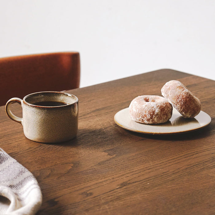 Aito Itsumo Itsumo Beige Coffee Cup Plate Set 250ml Mino Ware Dishwasher Safe