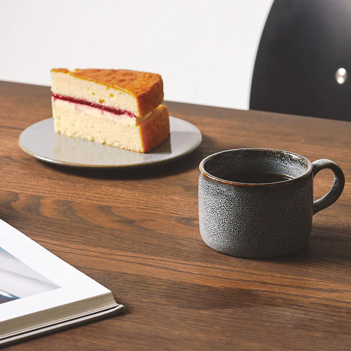 Aito Itsumo Coffee Cup and Plate Set 250ml Gray Mino Ware Dishwasher Safe