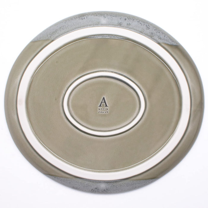 Aito Itsumo Leak-Proof Cafe Plate 23x21cm Gray Mino Ware Dishwasher Safe