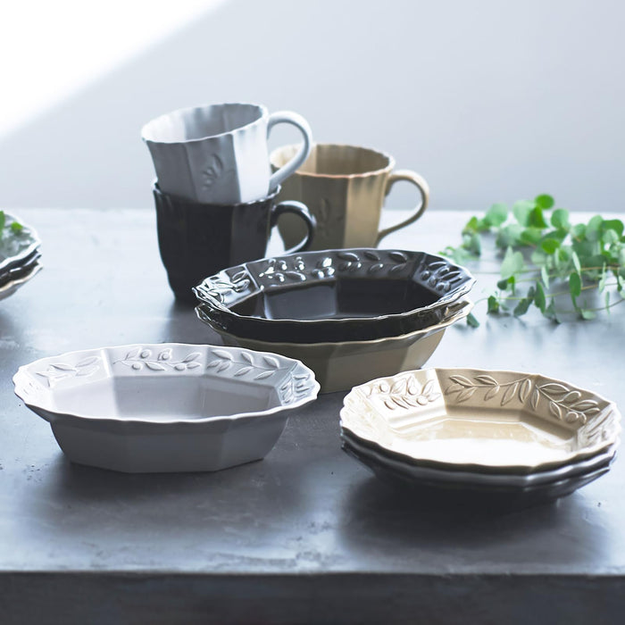 Aito Olive Curry Dish 19x14cm Seto Ware Dishwasher & Microwave Safe White