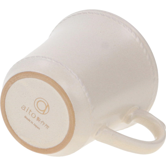 Aito Seisakusho Stitch Mug 350ml Ivory White Dishwasher Safe Mino Ware Japan