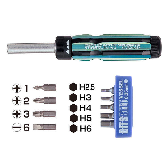 Vessel Ratchet Driver Set with 9 Bits Included - Amazon Limited Edition 830Mg-Bs2-Kiichin - The #1 Place for Japanese Goods in Your Hand!
