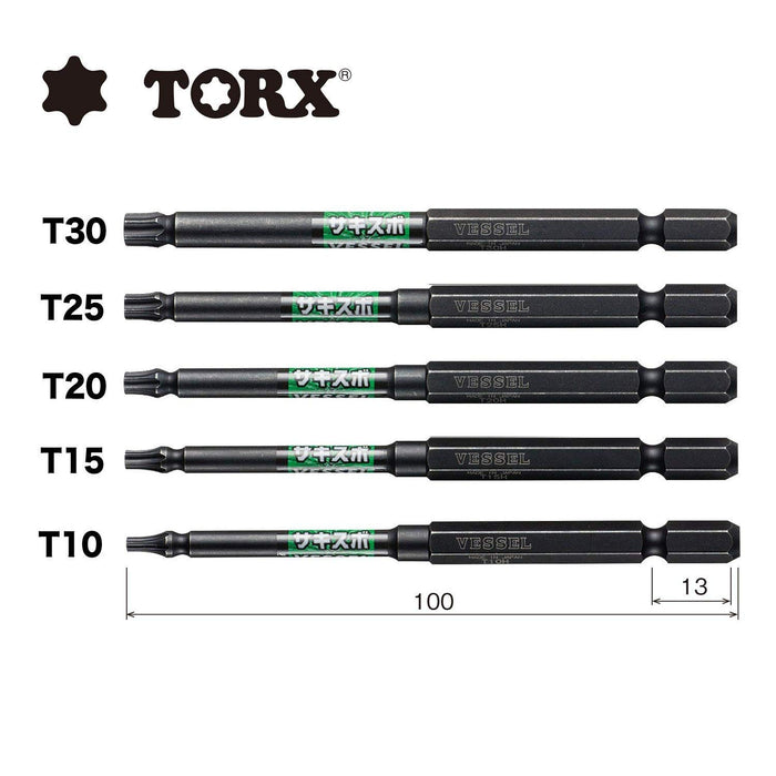 Vessel Torx Driver Bit Set with Holder SS16T-5PSA - 5 Pieces Amazon JP Limited Edition-Kiichin - The #1 Place for Japanese Goods in Your Hand!