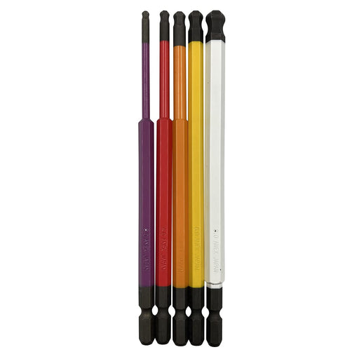 Anex Stool 5-Piece Set Color Bit Ball Point Single Head 150mm Storage (3/4/5/6/8mm) - ACBP5-150L Tool-Kiichin - The #1 Place for Japanese Goods in Your Hand!