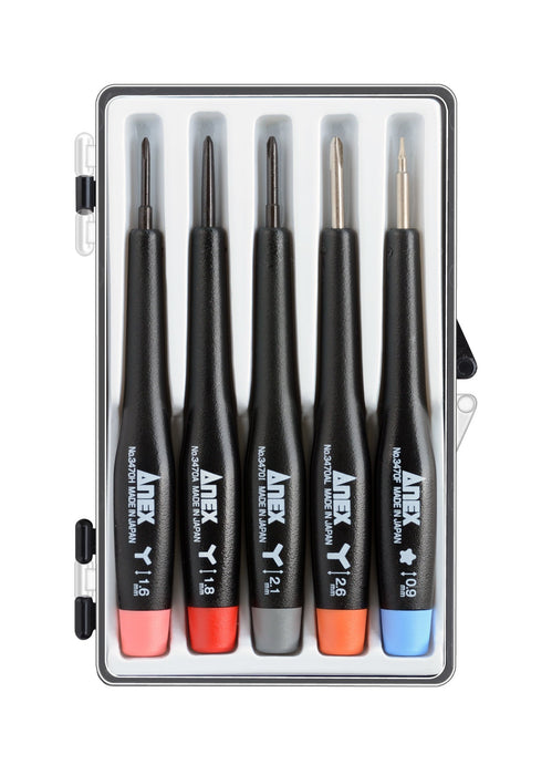Anex Stool Precision Screwdriver Set of 5 Y-Shaped 5 Groove No. 3475-S2-Kiichin - The #1 Place for Japanese Goods in Your Hand!