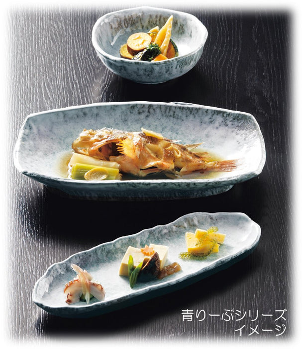 Santo Banko Ware Blue Ribbon No. 4 Shallow Bowl 12.5cm Microwave Safe