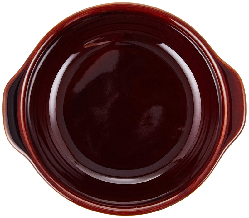 Santo Banko Ware Oven-Safe Brown Ceramic Soup Plate 13cm Japan 06284