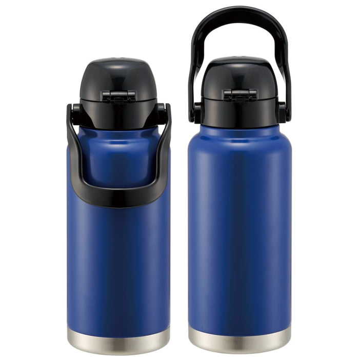 Skater Champion One-Push Direct Bottle with Handle 1000Ml Navy Std10H