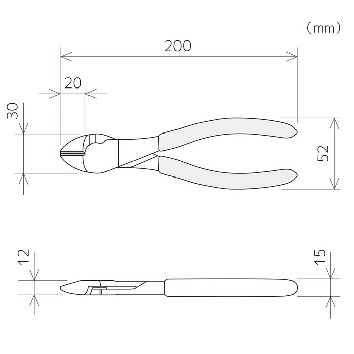Engineer 200mm Double-Edged Iron Arm Electrician Round Nippers NK-48-Kiichin - The #1 Place for Japanese Goods in Your Hand!