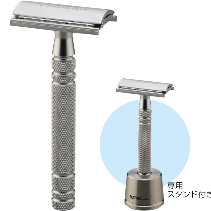Feather Safety Razor - High Quality Stainless Steel Men's Razor with Stand and 2 Blades Made in Japan-Kiichin - The #1 Place for Japanese Goods in Your Hand!