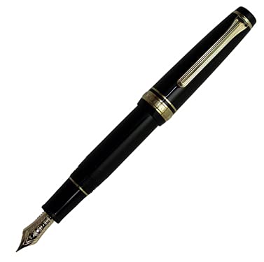 Sailor Professional Gear Slim Mini Black Fountain Pen with Medium Gold Nib 11-1303-420-Kiichin - The #1 Place for Japanese Goods in Your Hand!