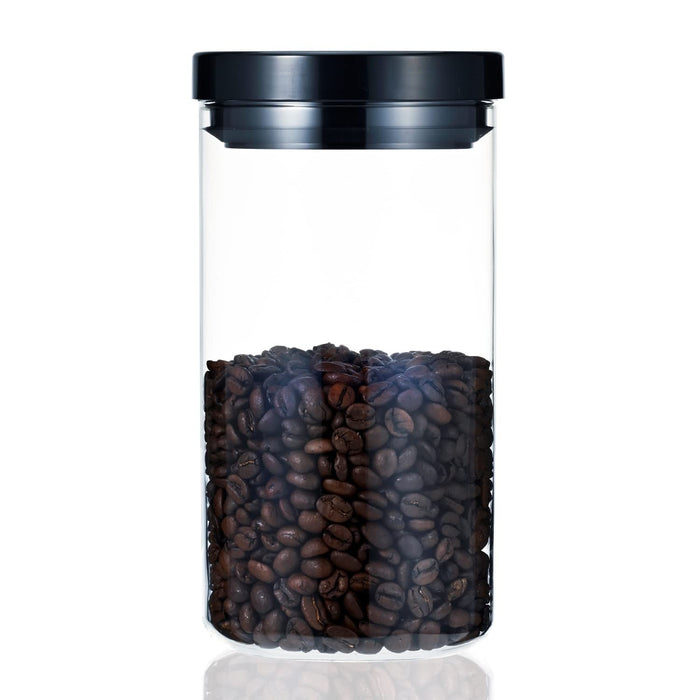 Harry Hario Large Black Coffee Canister Mcnr 300 B Airtight Storage Jar
