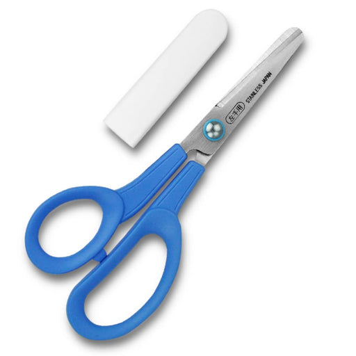 Hasegawa Knives Safety Scissors for Children Left Hand Round Tip C-150L Blue 15cm Total Length-Kiichin - The #1 Place for Japanese Goods in Your Hand!