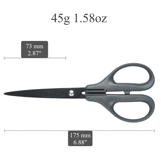 Hasegawa Knives Office Scissors Fluorine Coated Gray 17.5cm Total 7.3cm Blade Length-Kiichin - The #1 Place for Japanese Goods in Your Hand!