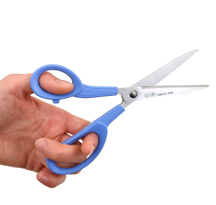 Hasegawa Knives Blue Left-Handed Office Scissors 17cm Total 6.5cm Blade Length-Kiichin - The #1 Place for Japanese Goods in Your Hand!