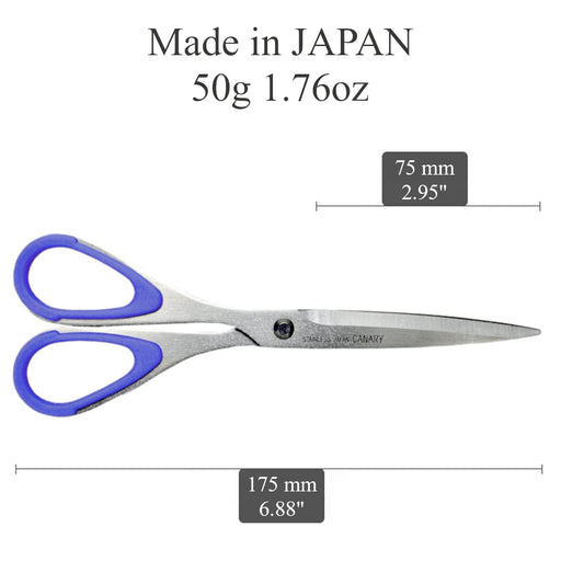 Hasegawa Knives Left-Handed Office Scissors Sword Tip Total Length 17.5cm Blue-Kiichin - The #1 Place for Japanese Goods in Your Hand!