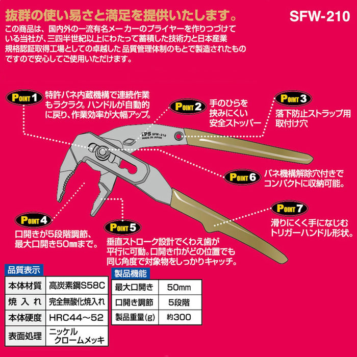 Igarashi Plyer 210mm SFW-210G Plastic Trigger Water Tool Made in Japan Tsubame Sanjo-Kiichin - The #1 Place for Japanese Goods in Your Hand!
