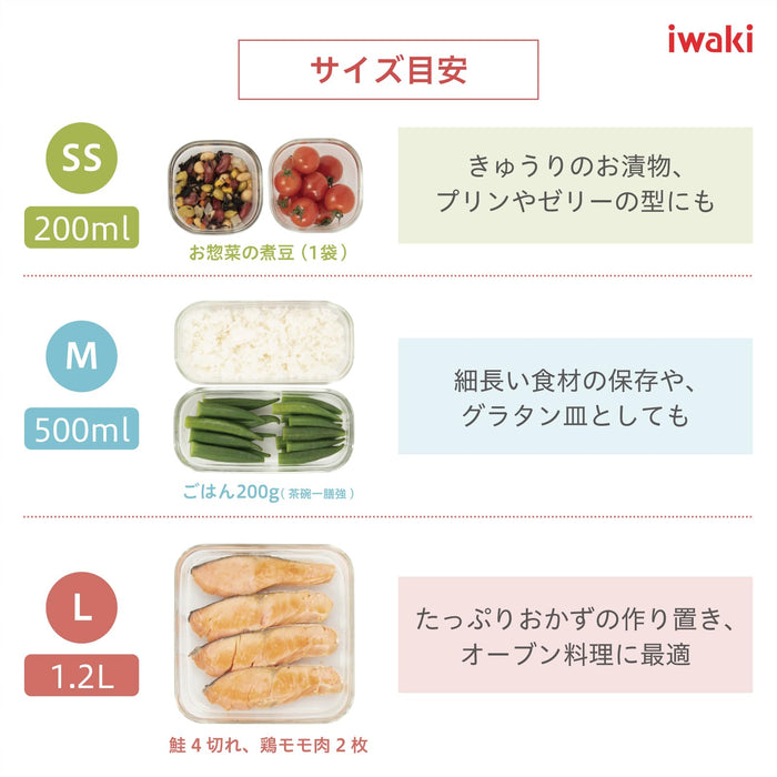 Iwaki Olive Green Heat-Resistant Glass Storage Container System Mini Set