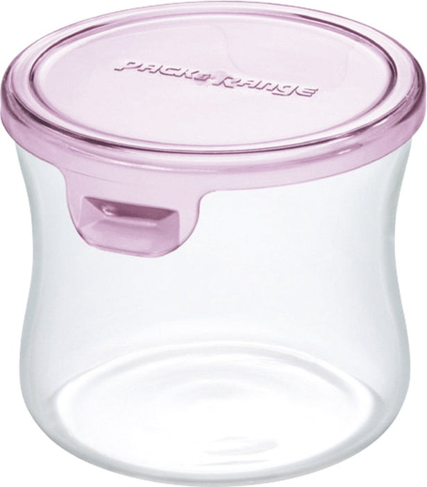 Iwaki 240ml Pink Heat-Resistant Round Glass Storage Container with Lid