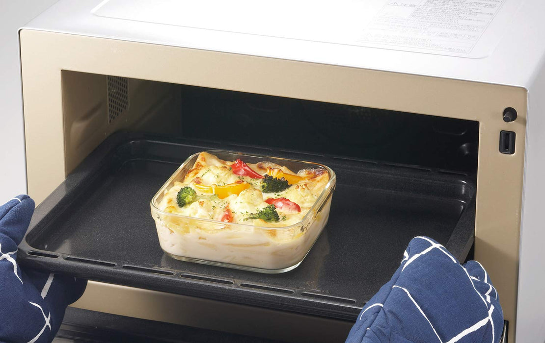 Iwaki Pink Square Heat-Resistant Glass Storage Container 1.2L Large