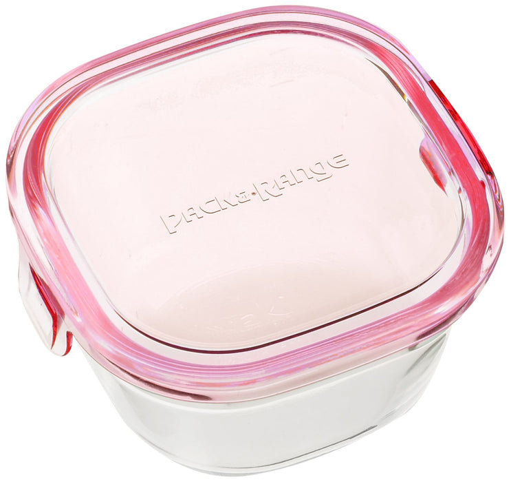 Iwaki Heat-Resistant Pink Glass Storage Container 200ml Square Ss Microwave Safe