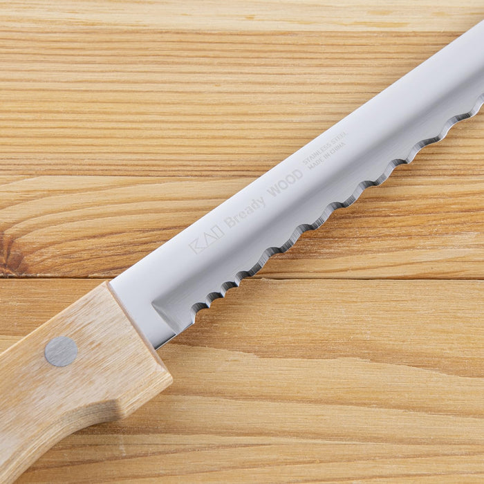 Kai Bready Wood Bread Knife AB5525 - Precision Slicing for Perfect Bread