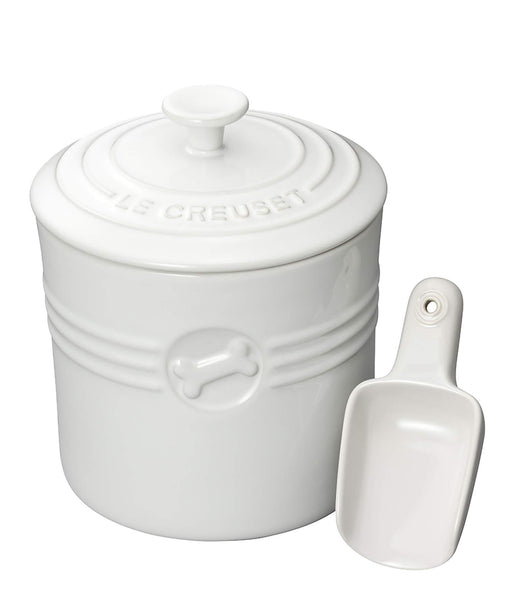 Le Creuset White Pet Food Container with Scoop Official Japanese Product-Kiichin - The #1 Place for Japanese Goods in Your Hand!
