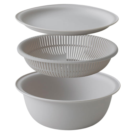Marna 21Cm Gray Colander Bowl Set Microwave Safe Stackable & Heat Resistant-Kiichin - The #1 Place for Japanese Goods in Your Hand!