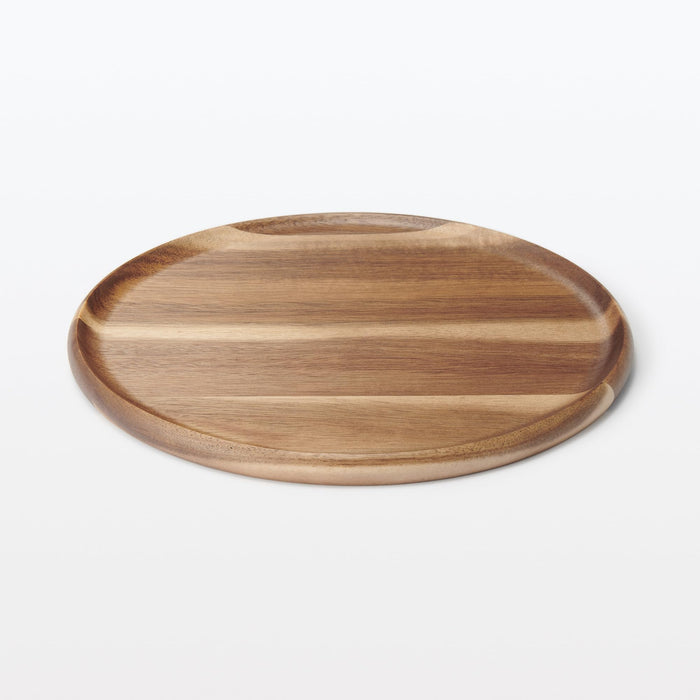 Muji Acacia Round Cutting Board and Plate 24cm Diameter 1.5cm Height Mc10Ea4S