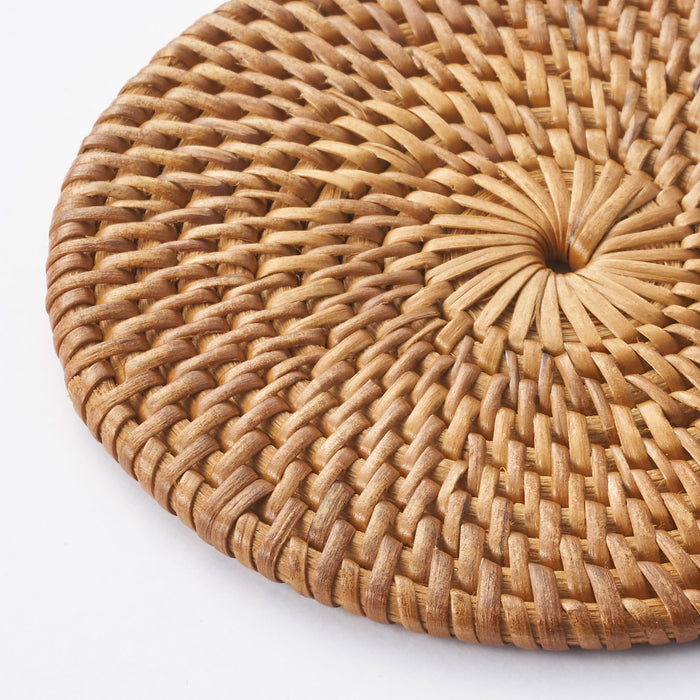 Muji Coaster Round 10cm Diameter Mda26Y0S Durable Wood Finish