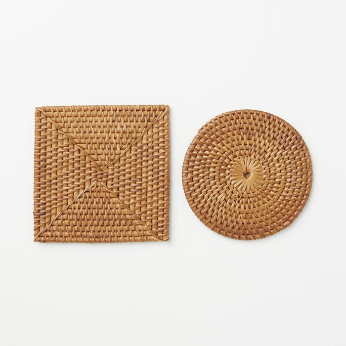 Muji Coaster Round 10cm Diameter Mda26Y0S Durable Wood Finish