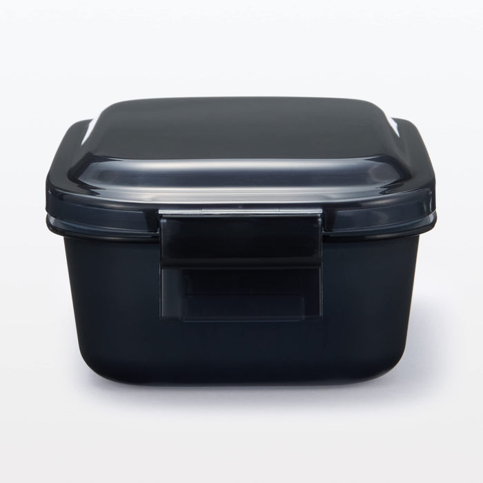 Muji Black Easy Wash Lunch Box 500ml - Portable and Durable Food Container