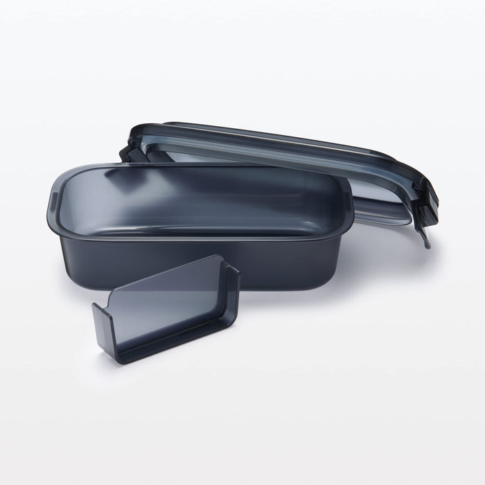 Muji Black Easy Wash Lunch Box 500ml - Portable and Durable Food Container