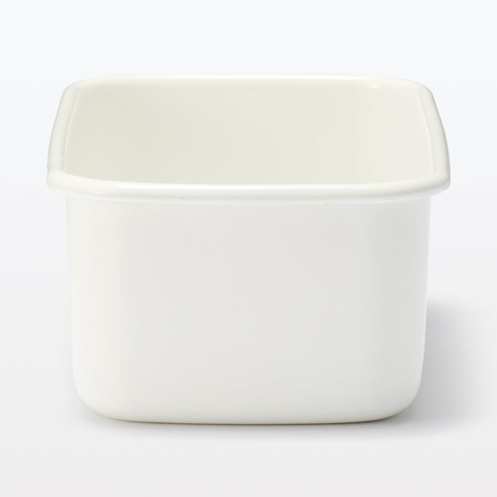 Muji Enamel Storage Container Deep Medium Mdp15A3S with Lid Options