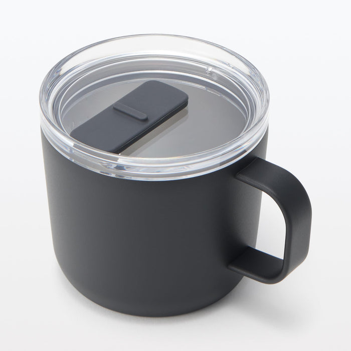 Muji Black 250ml Graduated Hot Cold Mug With Lid - Ideal for Everyday Use