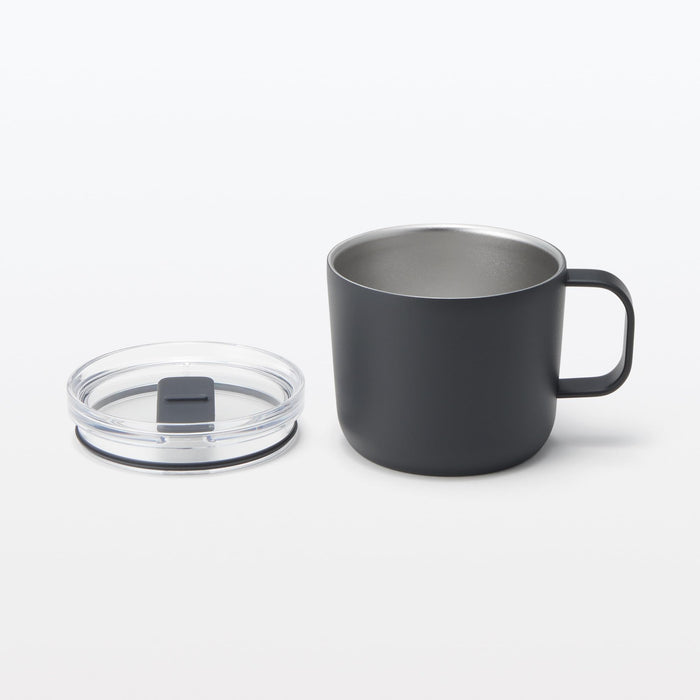 Muji Black 250ml Graduated Hot Cold Mug With Lid - Ideal for Everyday Use
