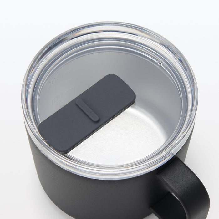 Muji Black 250ml Graduated Hot Cold Mug With Lid - Ideal for Everyday Use