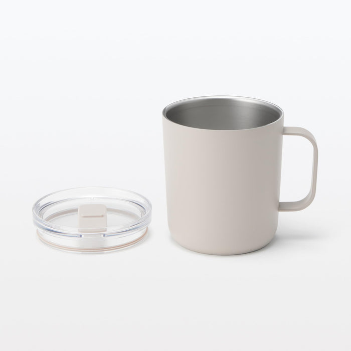 Muji Gray Beige 400ml Graduated Thermal Insulation Mug with Lid