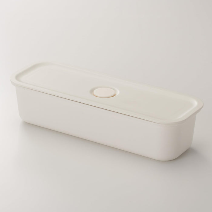Muji White Long Polypropylene Lunch Box with Valve 320ml Storage Container