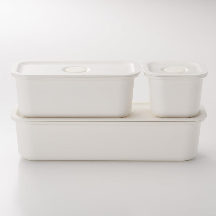 Muji White Long Polypropylene Lunch Box with Valve 320ml Storage Container