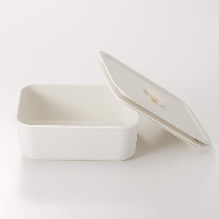 Muji White Polypropylene Lunch Box 325ml with Valve Rectangular Storage Container