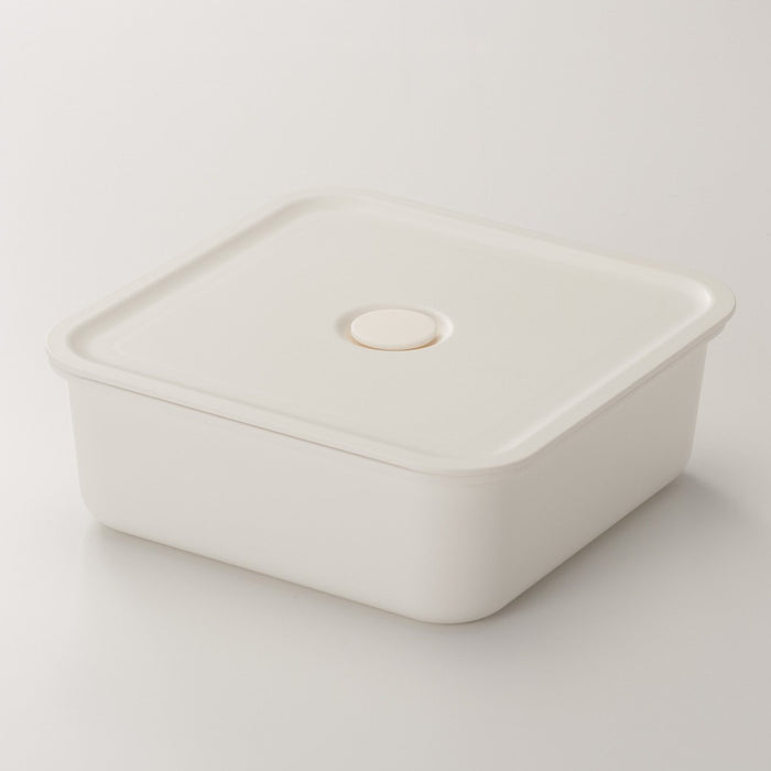 Muji White Square Polypropylene Lunch Box with Valve 460ml Storage Container