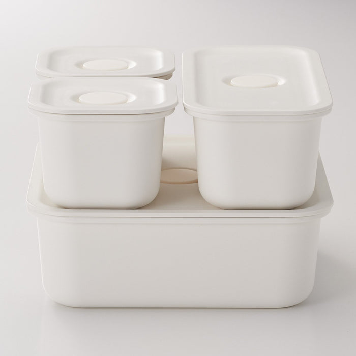 Muji White Square Polypropylene Lunch Box with Valve 460ml Storage Container