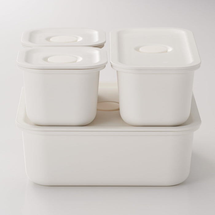 Muji White Square Polypropylene Lunch Box 70ml Storage Container with Valve