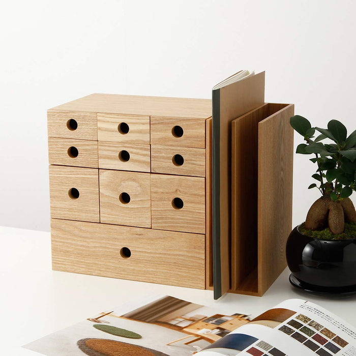 Muji A5 Wooden Storage Stand 8.4x17x25.2cm Durable Office Organizer